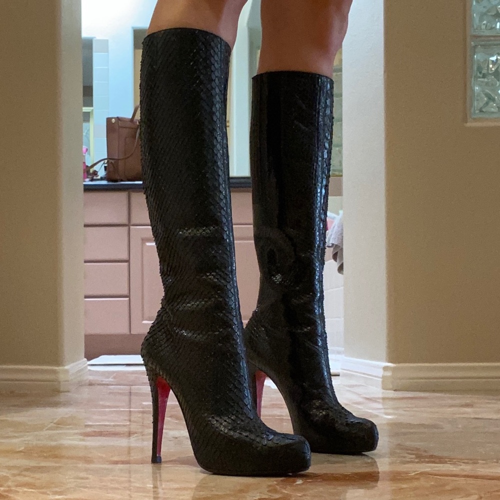 Christian Louboutin boots python 37 black